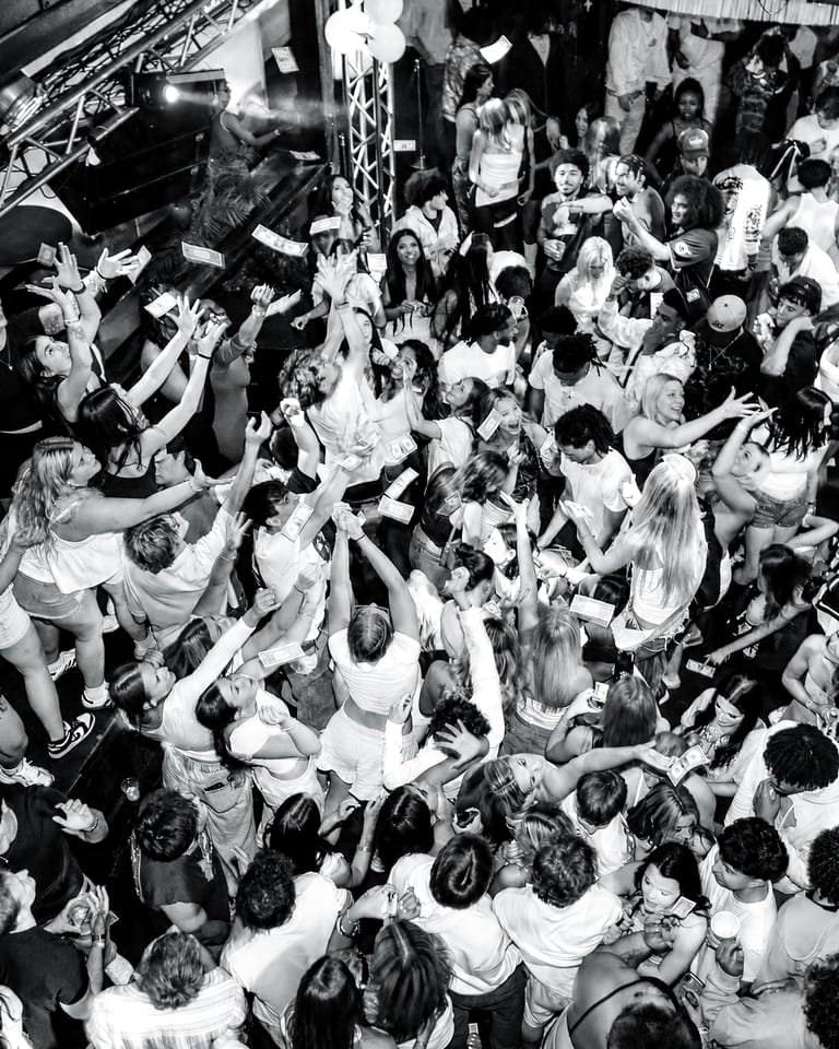 A packed crowd with hands up during a night at CTRL in Springfield, Missouri.