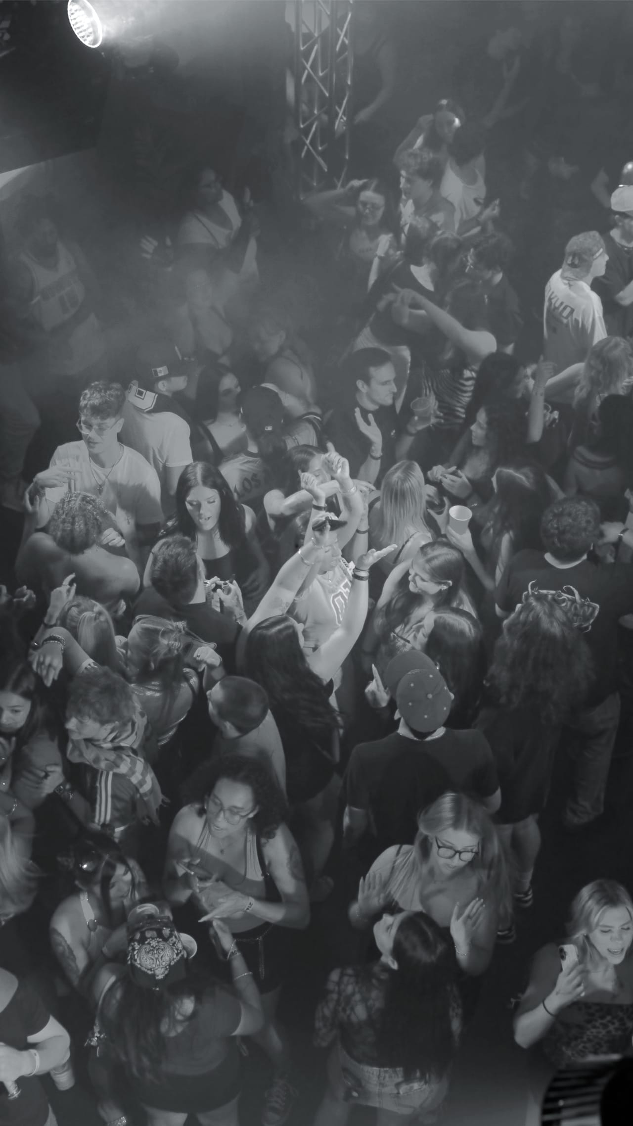 An overhead view of a packed dance floor at CTRL in downtown Springfield, Missouri.